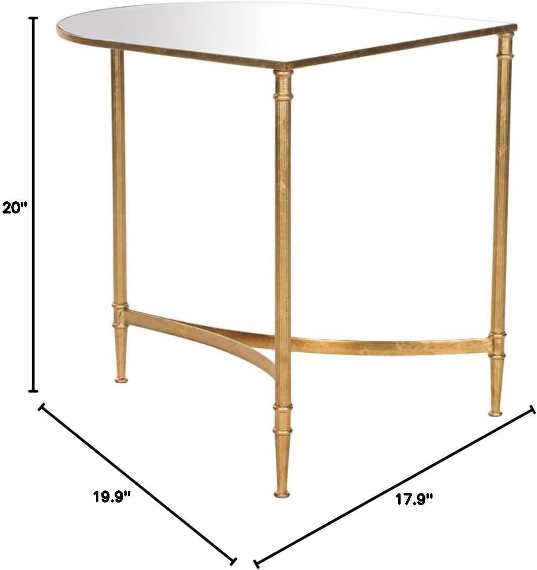 Nevin Mirror Top Gold Accent Table - Gold/Mirror - Safavieh.