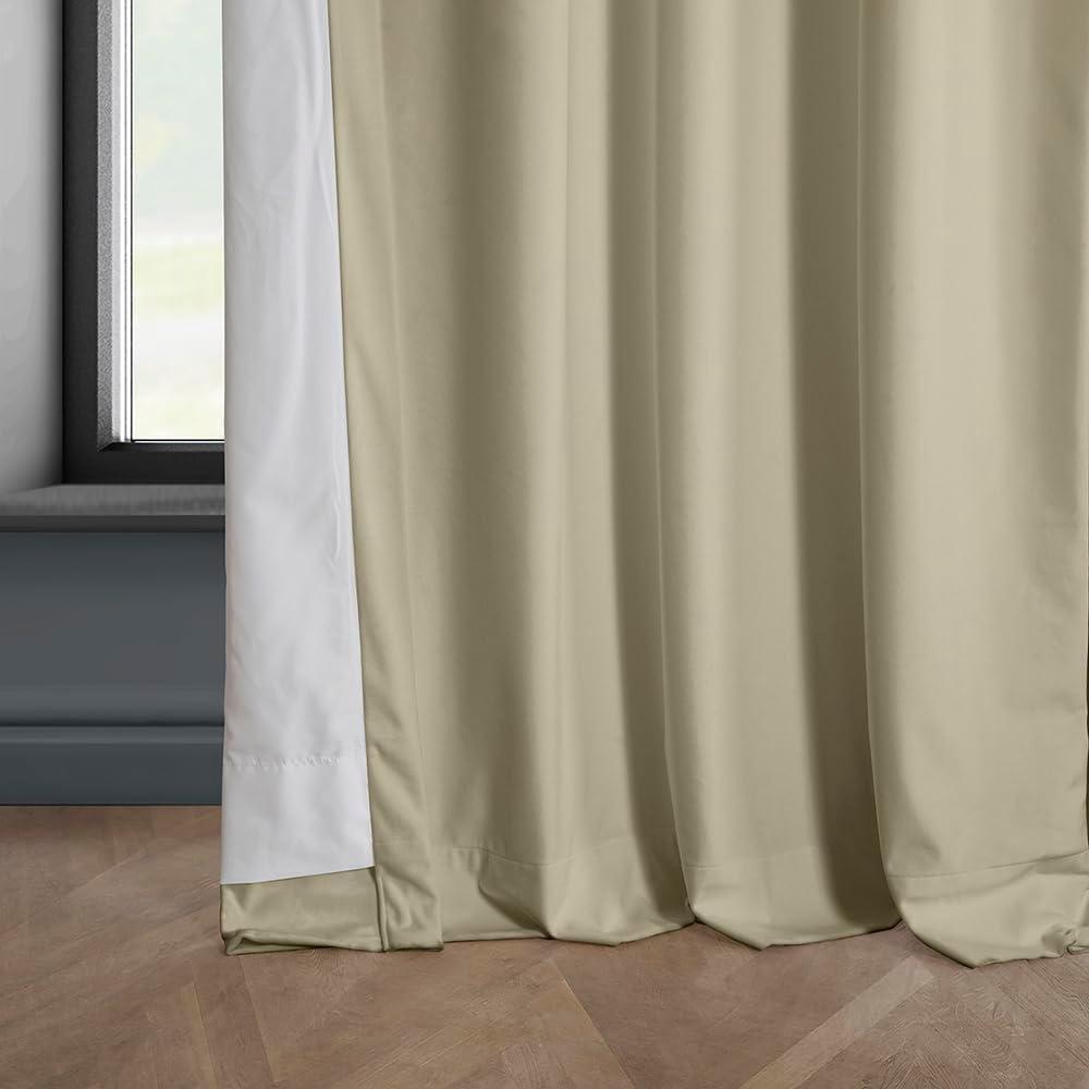 HPD Half Price Drapes Heritage Plush Velvet Curtains 84 Inches Long Room Darkening Curtains for Bedroom & Living Room 50W x 84L, (1 Panel), Macchiato Beige