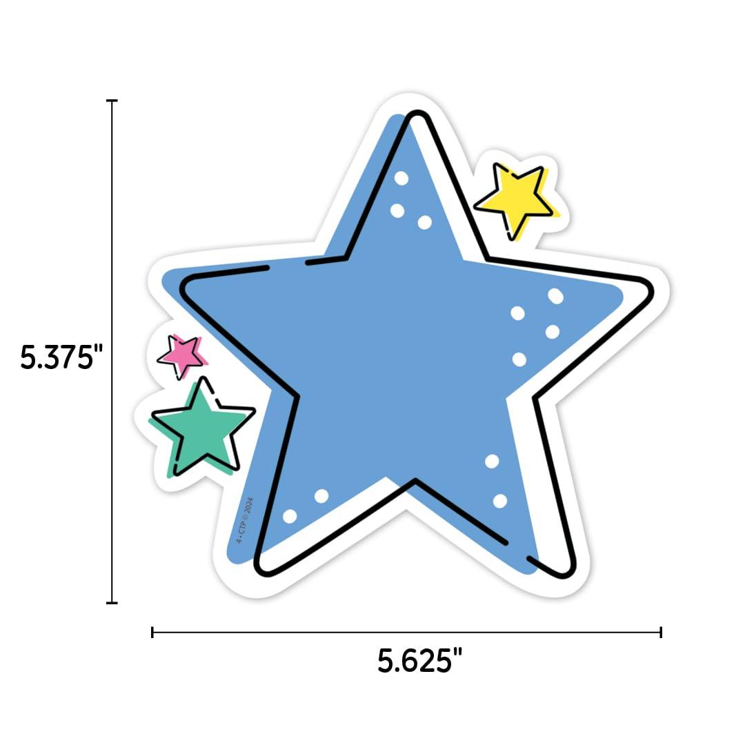 Colorful 6" Designer Star Cut-Outs for Classroom Decor