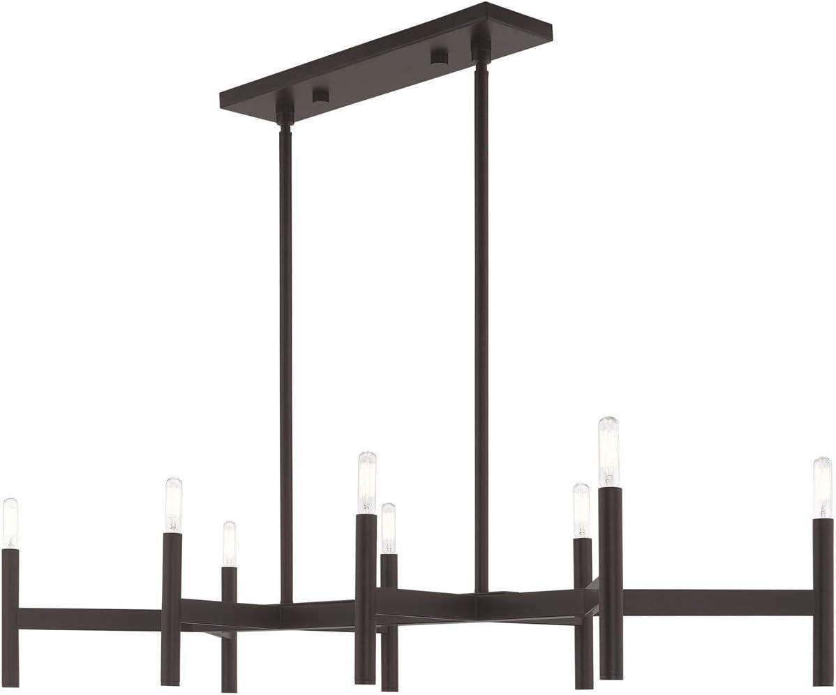 Copenhagen Bronze 8-Light Industrial Linear Chandelier