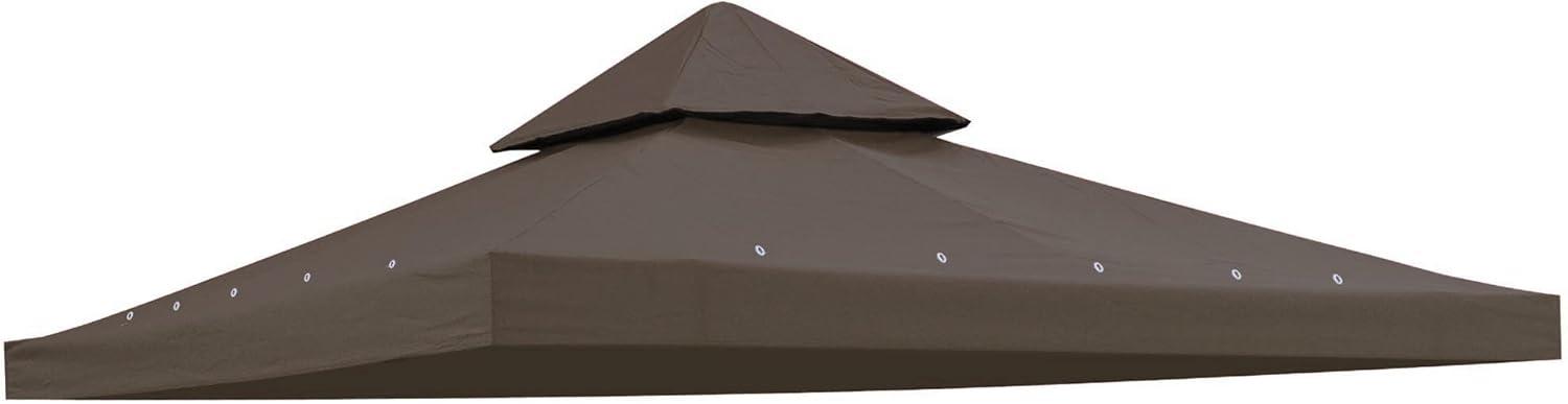 Brown Polyester 10'x10' 2-Tier Gazebo Replacement Canopy