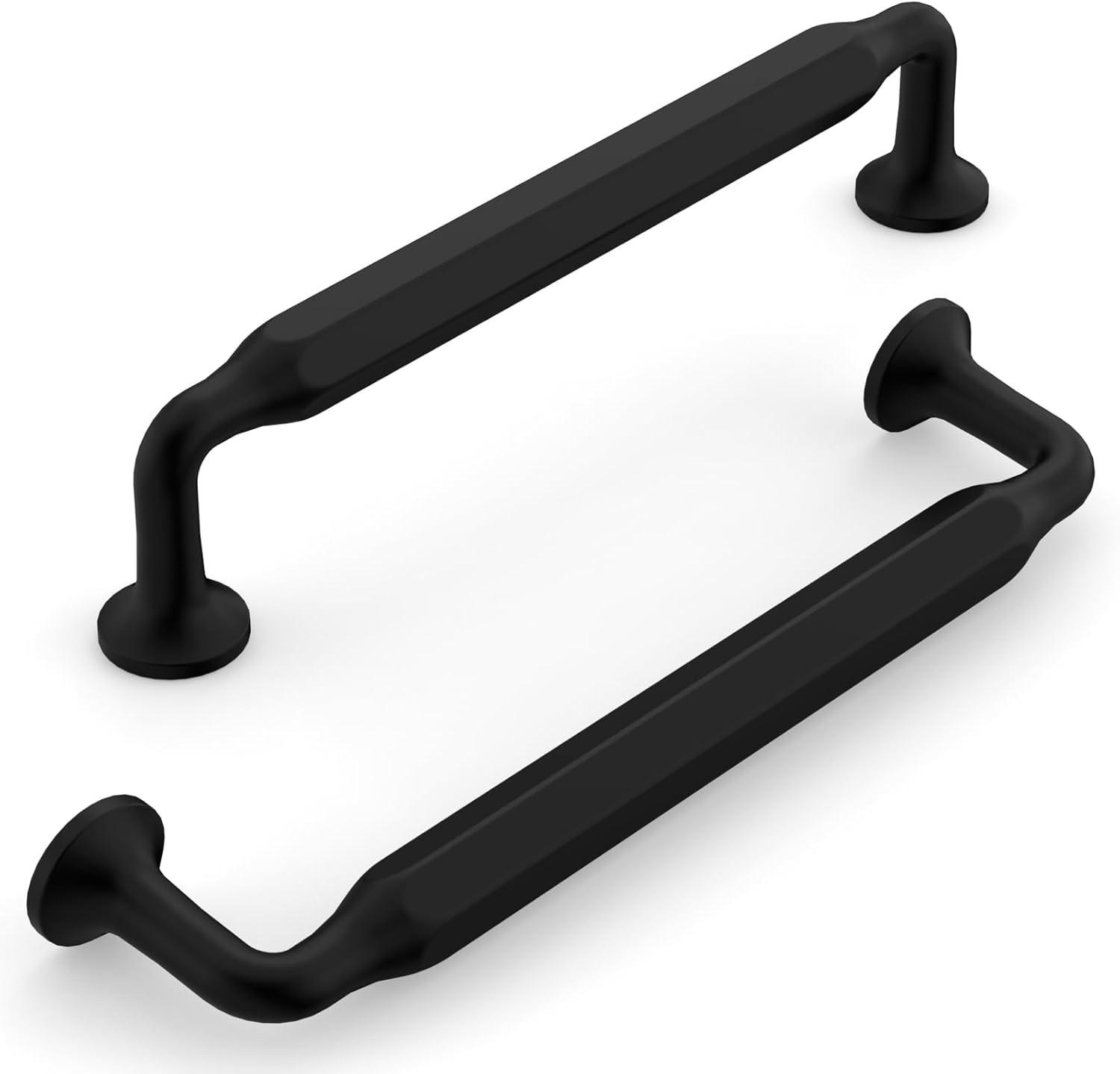 Matte Black Zinc Modern Cabinet Bar Pulls with Mounting Hardware