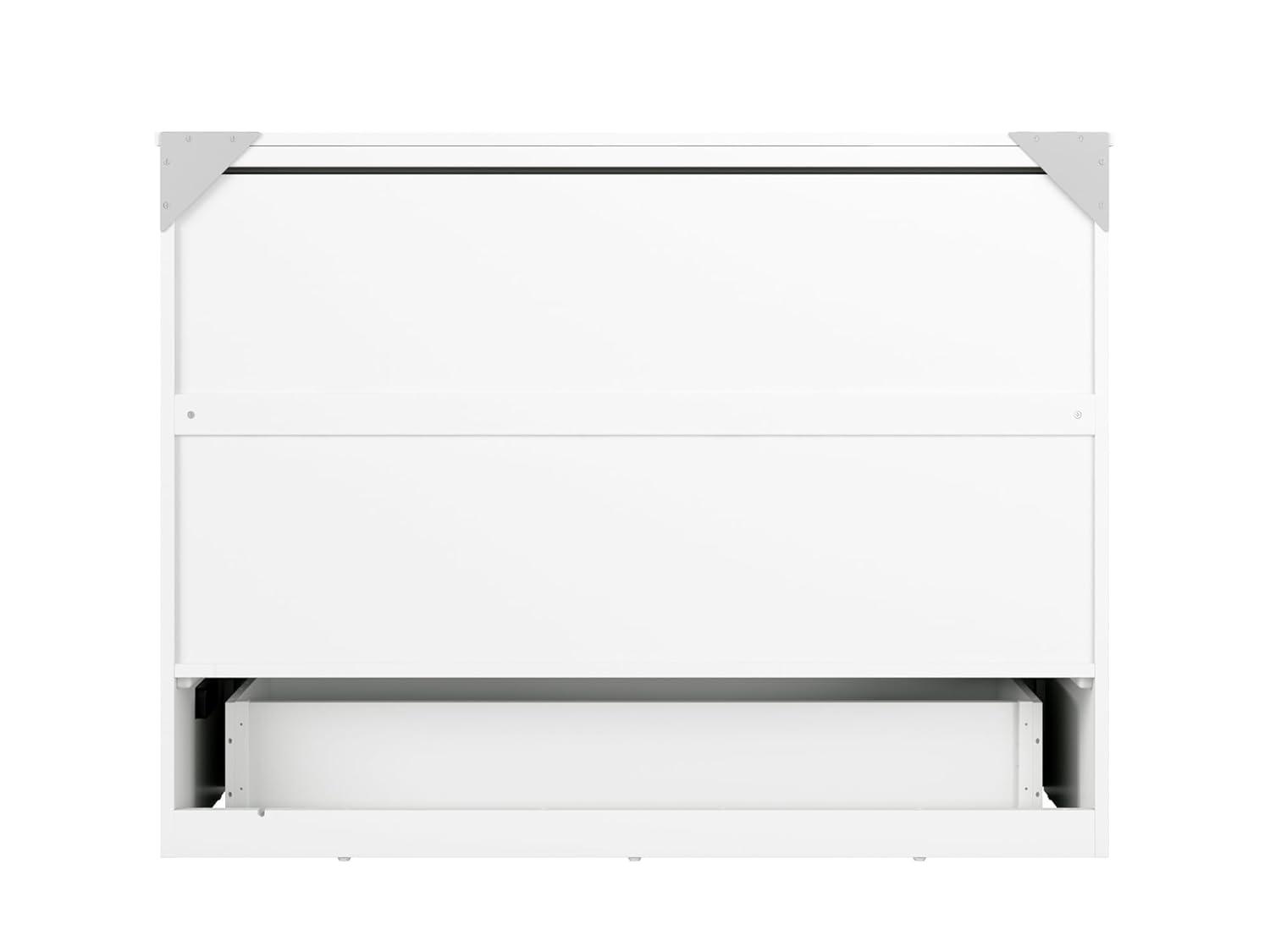 Full Deerfield Murphy Bed Chest USB Turbo Charger White - AFI