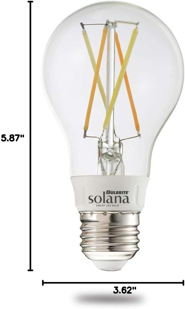 Solana A19 WiFi Connected Edison Filament LED Smart Light Bulb, Single-A19