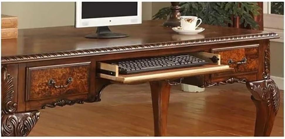 Best Master CDExecutive 60" Wood Office Desk With Hand Carved Designs in Cherry