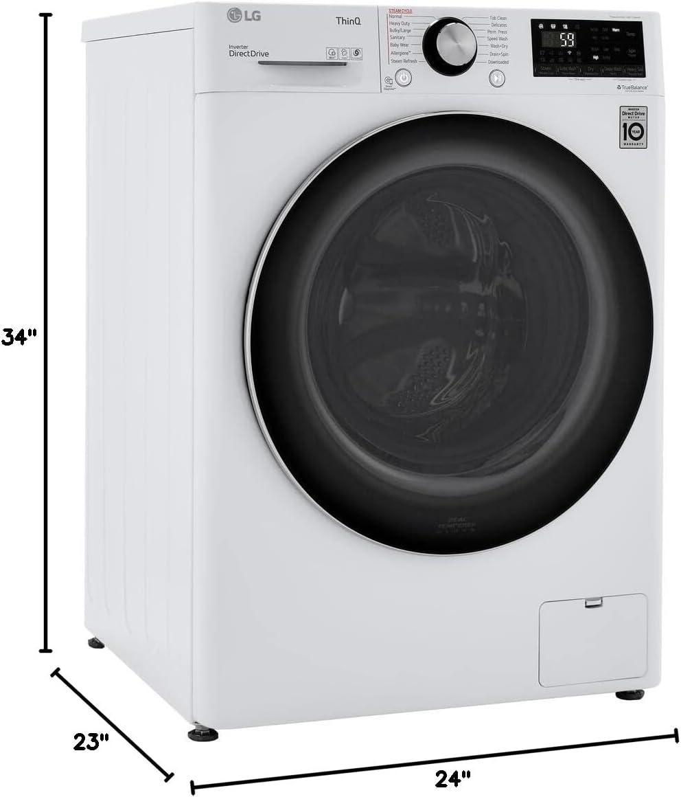 LG 24 Inch White Smart All-In-One Washer Dryer Combo