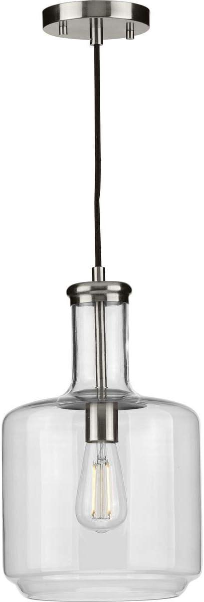 Progress Lighting, Latrobe, 1-Light Pendant, Brushed Nickel, Clear Glass Shade