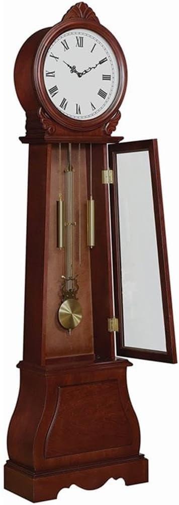 Coaster Traditional Wood Grandfather Clock with Chime in Brown