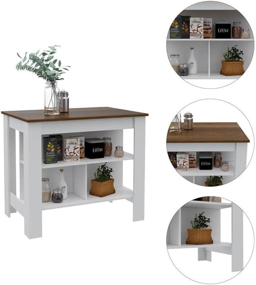 TUHOME Cala Kitchen Island  Engineered Wood Kitchen Islands in  Multi-color