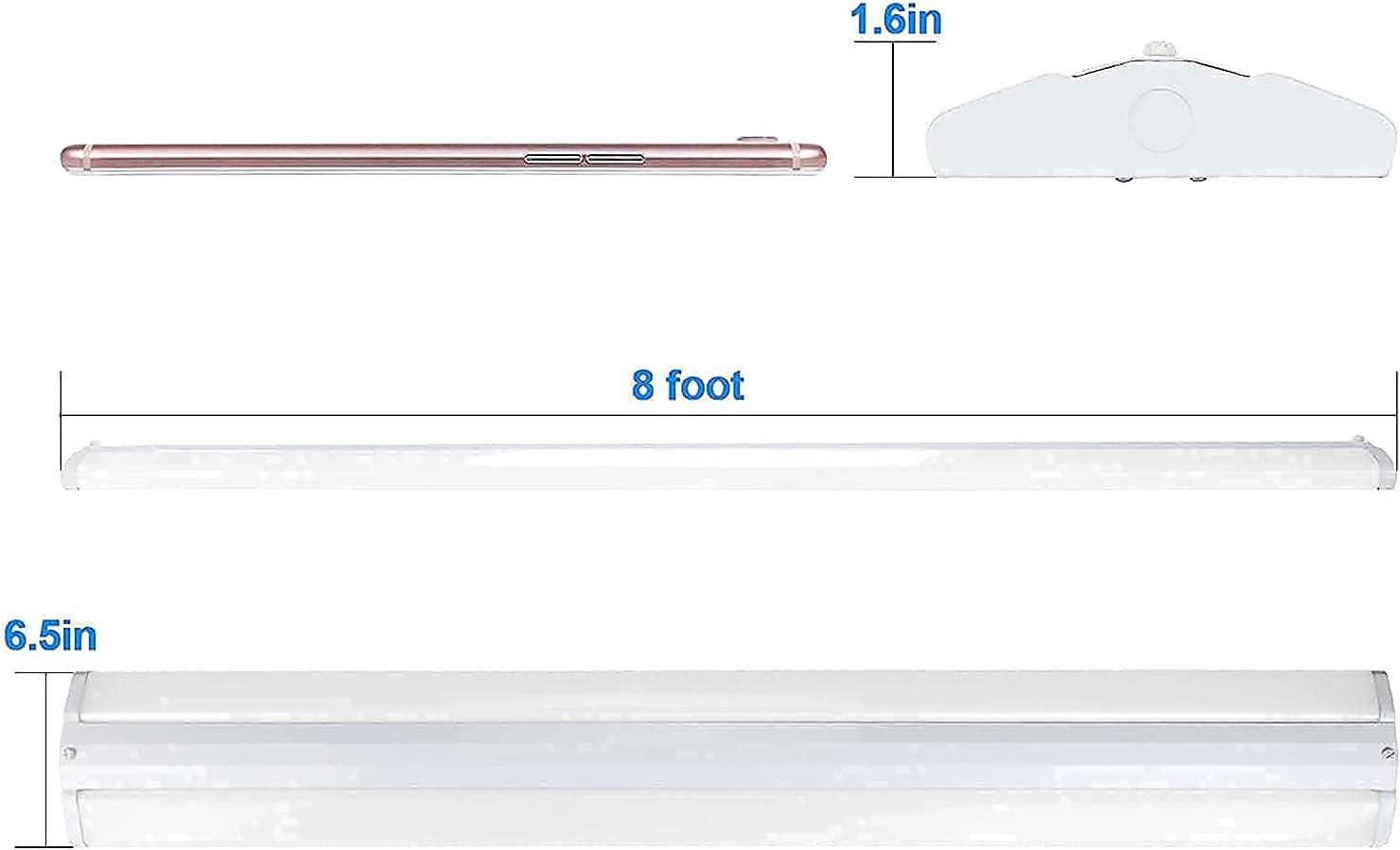 ANTLUX 110W 8FT LED Wraparound Ultra Slim Strip Lights, 12600LM, 5000K, 8 Foot LED Garage Shop Lights, Flush Mount Warehouse Office Ceiling Lighting Fixture, Fluorescent Tube Replacement, 2 Pack