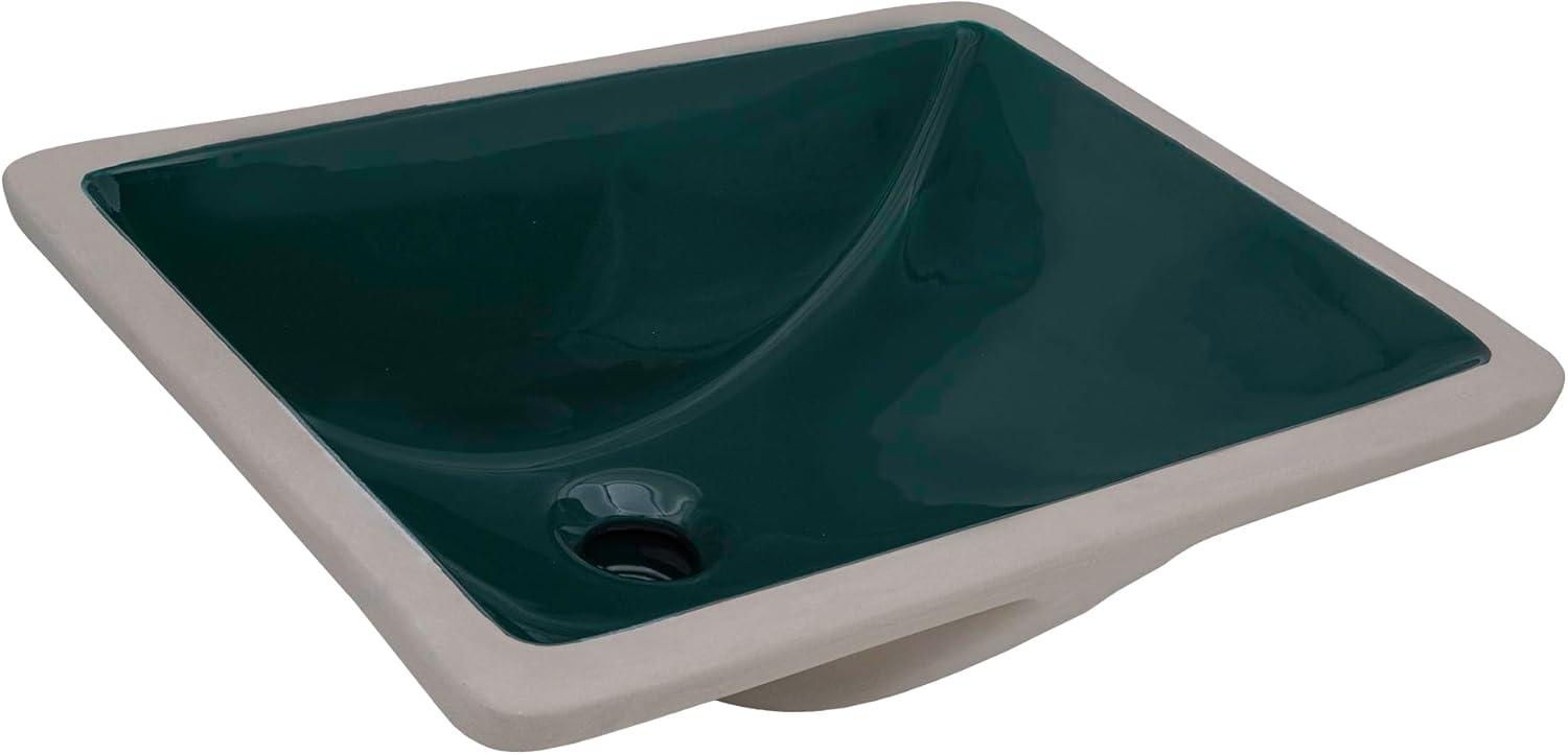 Ruvati 17 x 12 inch Undermount Bathroom Rectangular Porcelain Ceramic Sink with Overflow