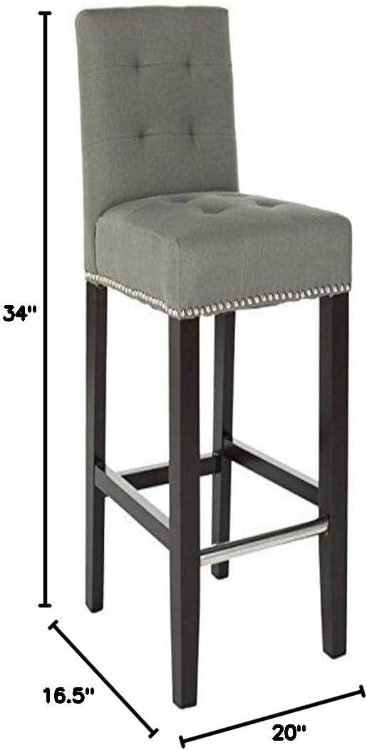 Thompson 23.9" Counter Stool with Silver Nail Heads - Seamist - Safavieh