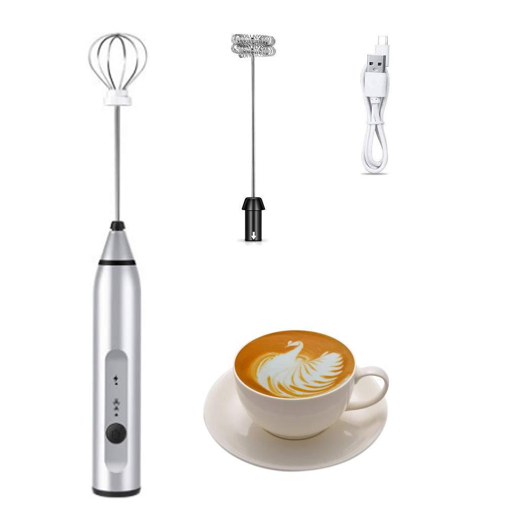 CCWADH Electric Milk Frother USB Rechargeable - 2-in-1 Battery Operated Foam Maker for Coffee and Cappuccino at Home on Clearance Deals of The Week!