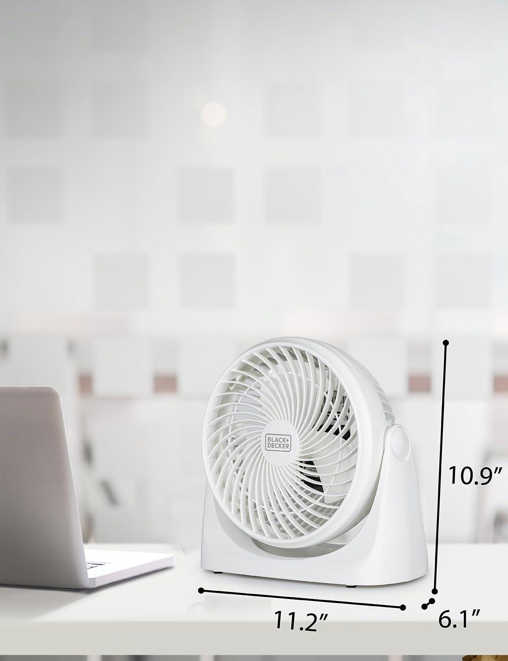 BLACK+DECKER BLACK+DECKER Turbo Desk Fan – Electric Portable 7 Inch Table Fan with Adjustable Tilt, White