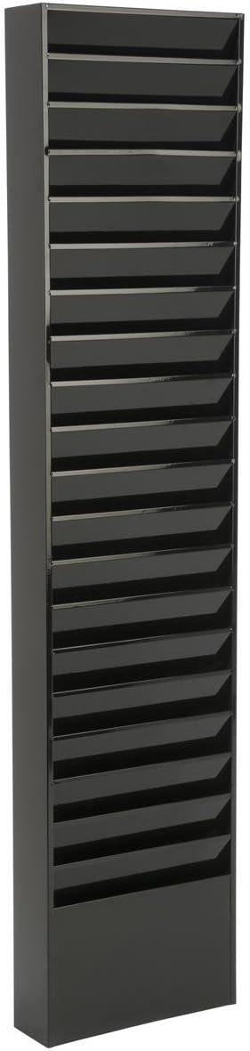 Black Powder Coated Steel 20-Pocket Wall File Organizer