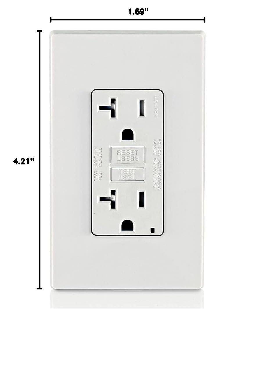 White Tamper-Resistant GFCI Outlet with LED Indicator