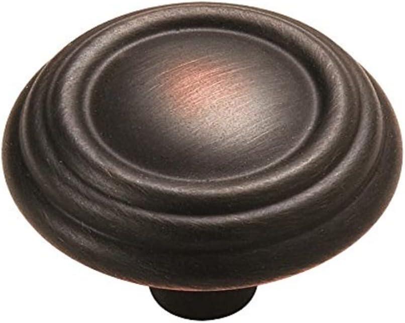 Oil Rubbed Bronze Round Traditional Cabinet Knob with Mounting Hardware