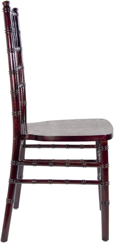 Elegant Mahogany Chiavari Hardwood Chair with Steel-Reinforced Seat