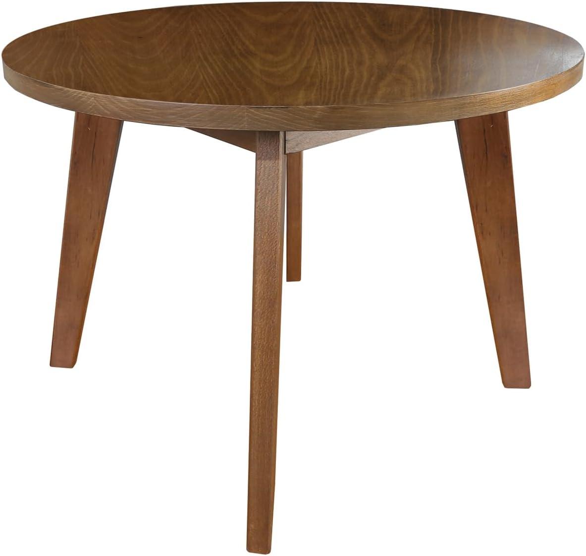 Genuine 24" Round Coffee Table with Solid American Gum - Walnut