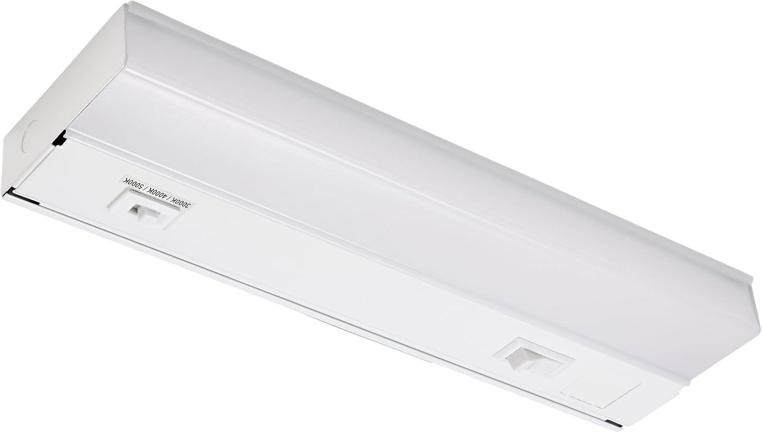 Maxxima 12 in. Hardwired LED Under Cabinet Light - 300 Lumens, 3 CCT, Color Temperature Slide Control, 3000K/4000K/5000K, White, on/off Switch, ETL Listed