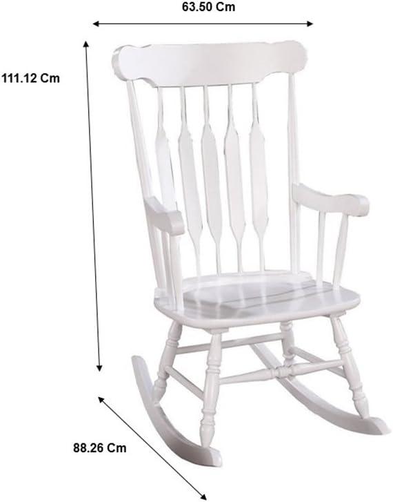 Gina White Traditional Wooden Rocking Chair 25"W x 34.75"D x 43.75"H