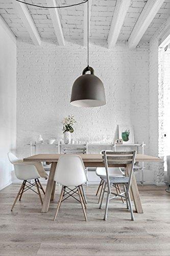 George Oliver Set of 2 Modern Dining Side Chairs from Molded Plastic Armchair Shell with Natural Wooden Legs (Set of 2)
