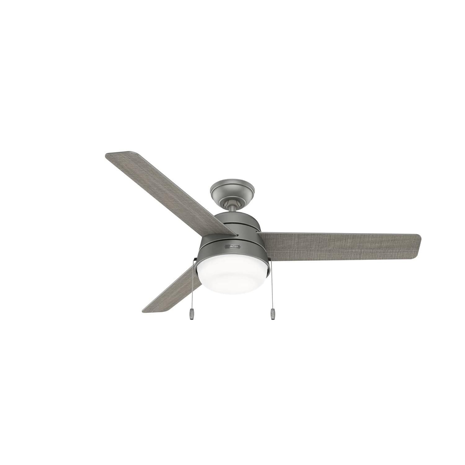 52" Aker 3 - Blade Indoor Standard Ceiling Fan with Pull Chain and Light Kit Included