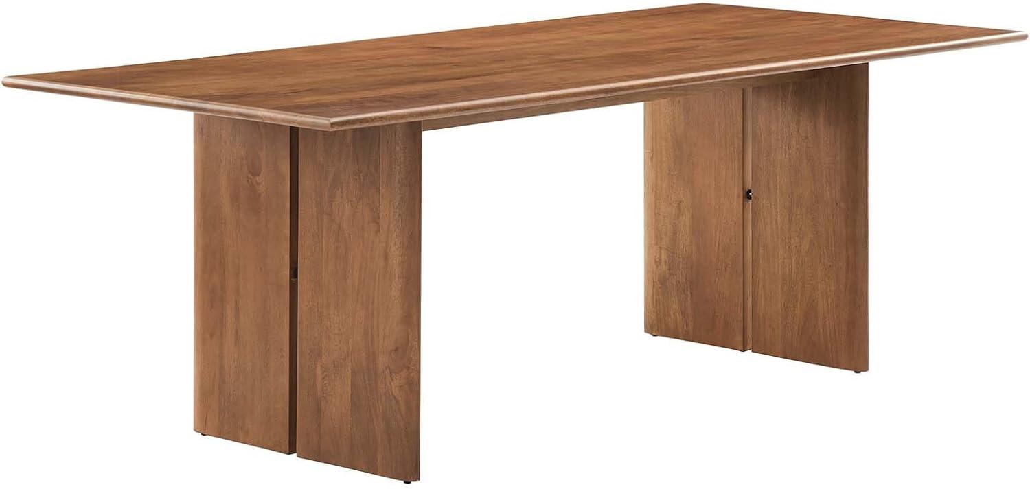 Modway Amistad 86" Rectangular Modern Wood Dining Table in Walnut