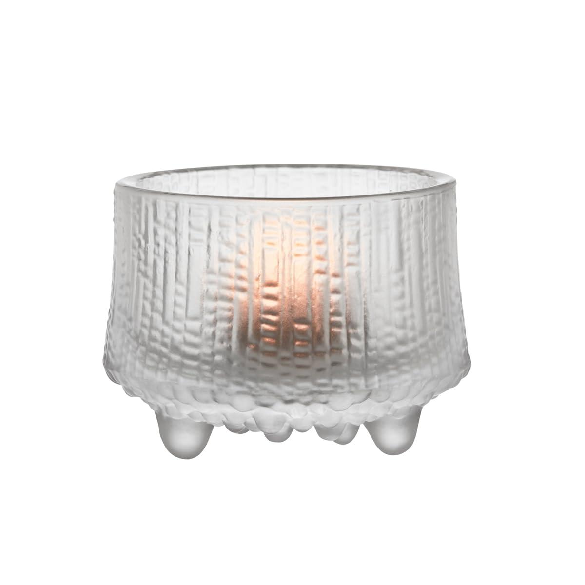 Matte Frosted Glass Tealight Candleholders, 3.3" x 3.3" x 2.5"