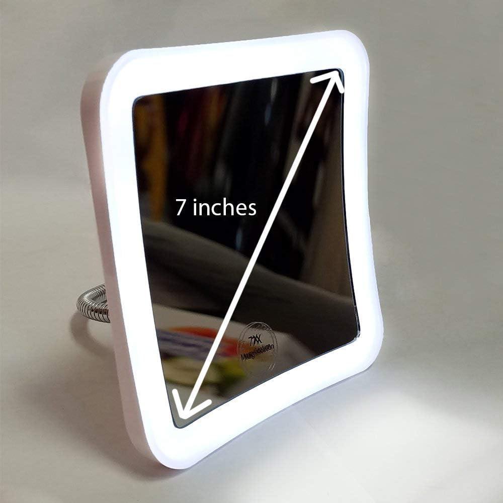 SunplusTrade Makeup Mirror with LED Lights and Magnification, Portable Cordless Design for Home and Travel with Flexible Gooseneck to Adjust to Any Position Easily