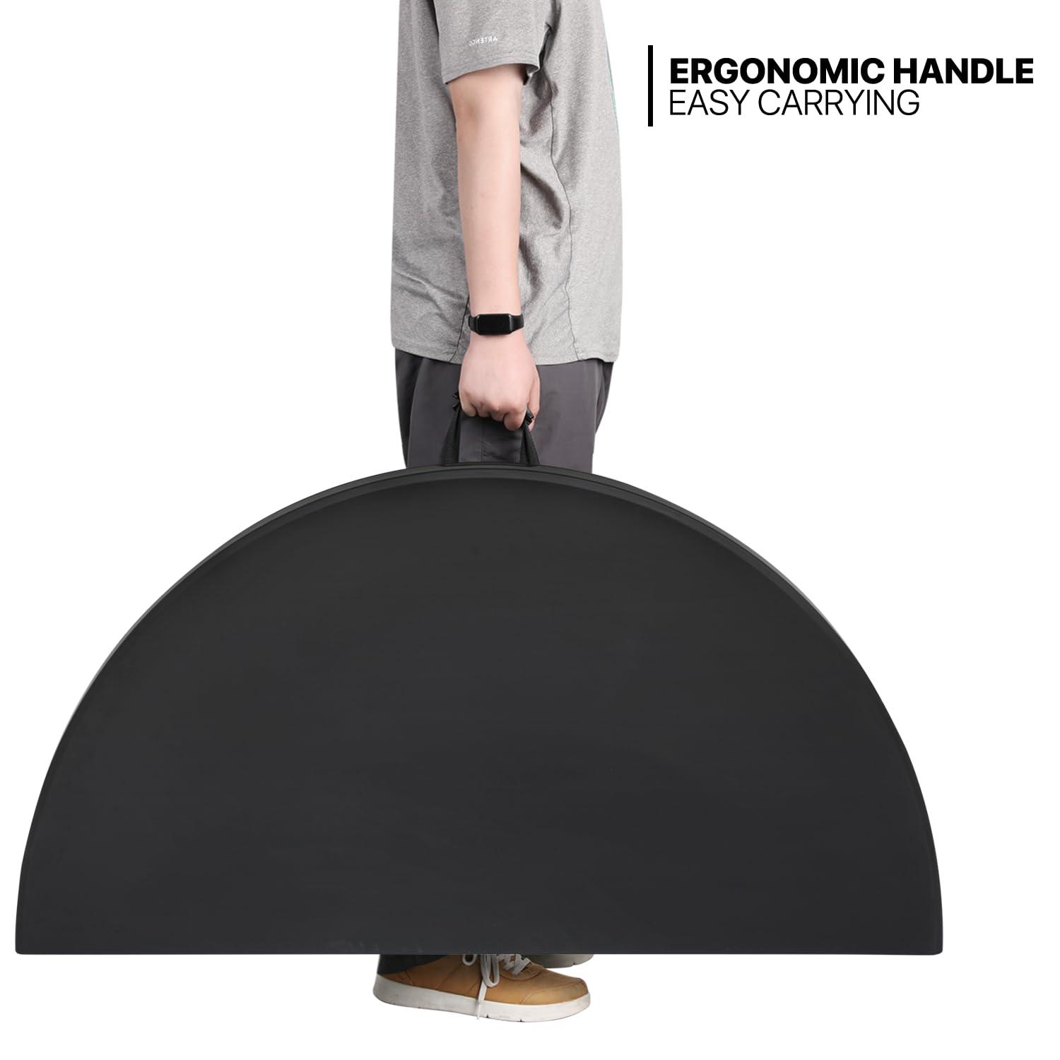 Plastic Round Folding Table, Portable Foldable Party Banquet Table for Camping Dining Outdoor Picnic