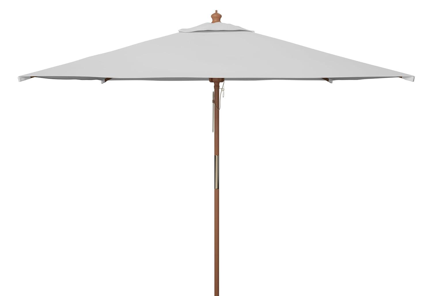 Velop 7.5 Ft Square Wooden Pulley Market Umbrella - PAT8409 - Ivory - Safavieh