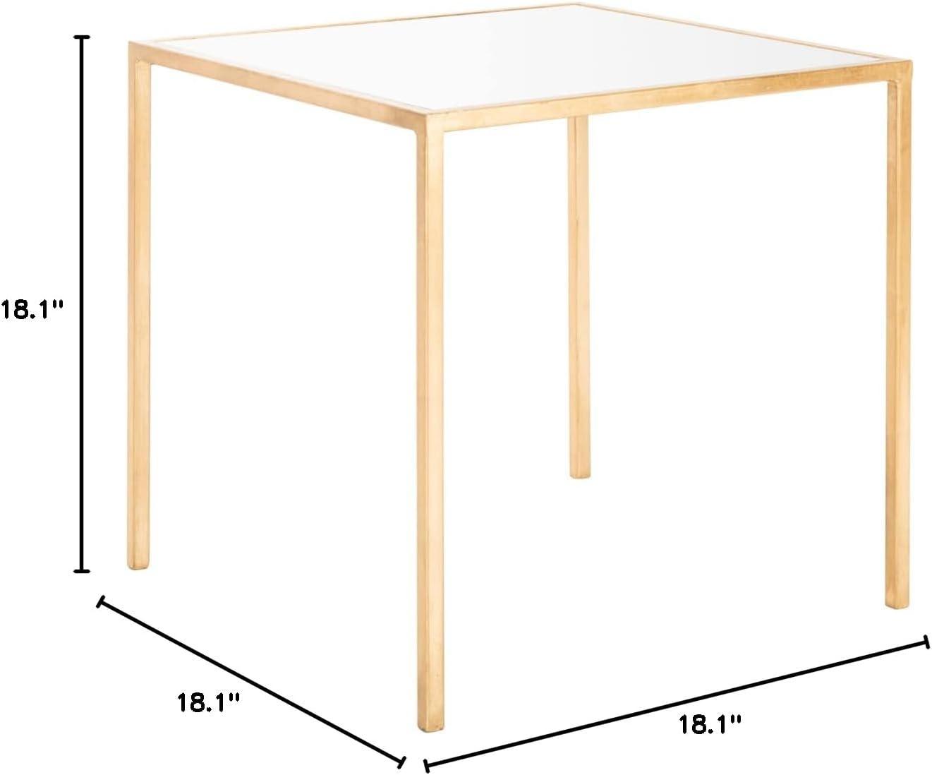 SAFAVIEH Kiley 18 in. H Classic Leaf Mirror Top Accent Table, Gold