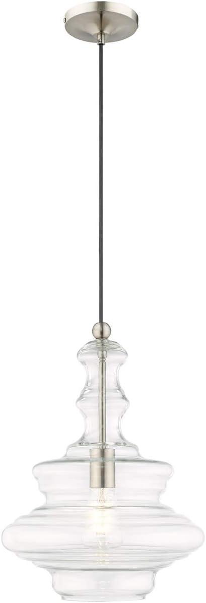 Brushed Nickel Clear Glass Mini Pendant Light