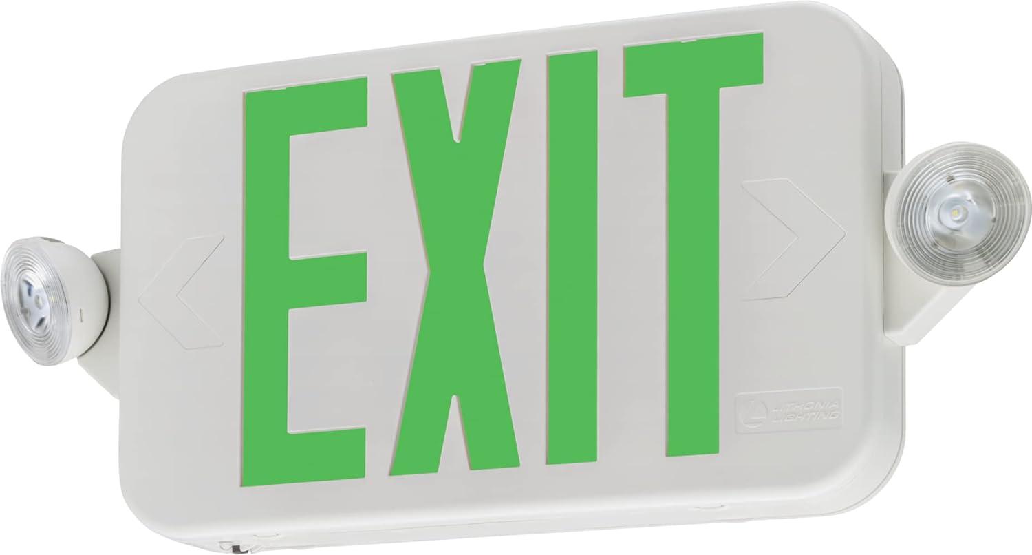 White LED Emergency Exit Sign with Lights