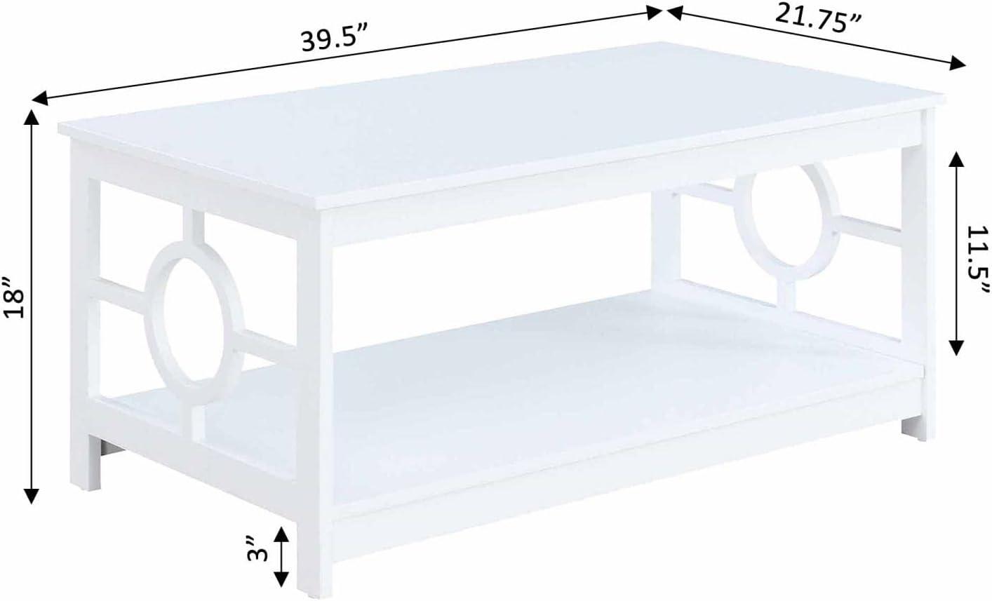 Convenience Concepts Ring Contemporary Coffee Table in White Wood Finish