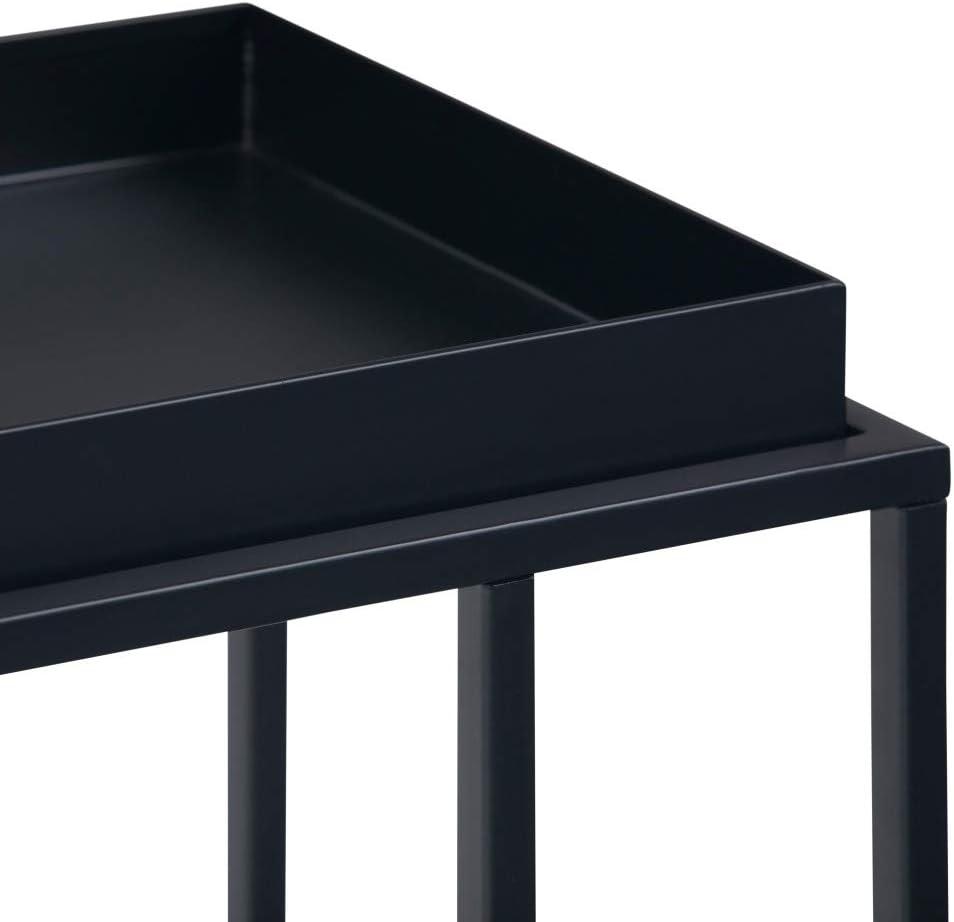 Simpli Home Garner 18"W Metal Mid-Century Modern C Side Table with Removable Tray Top