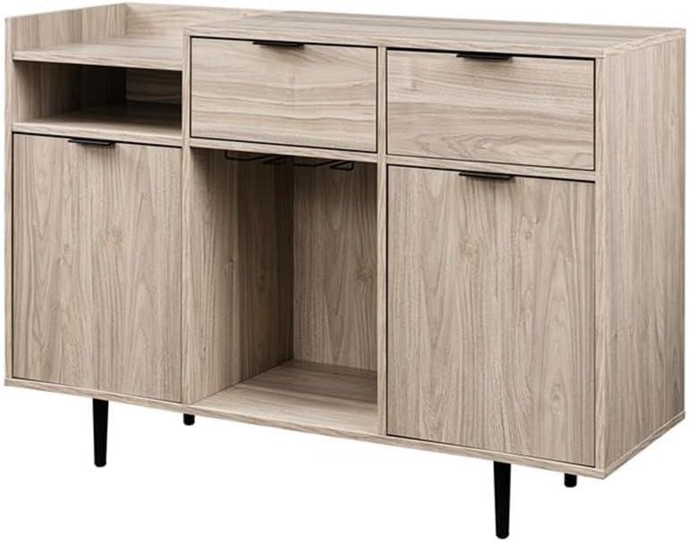 Birch 48" Modern Storage Bar Cabinet with Stemware Racks