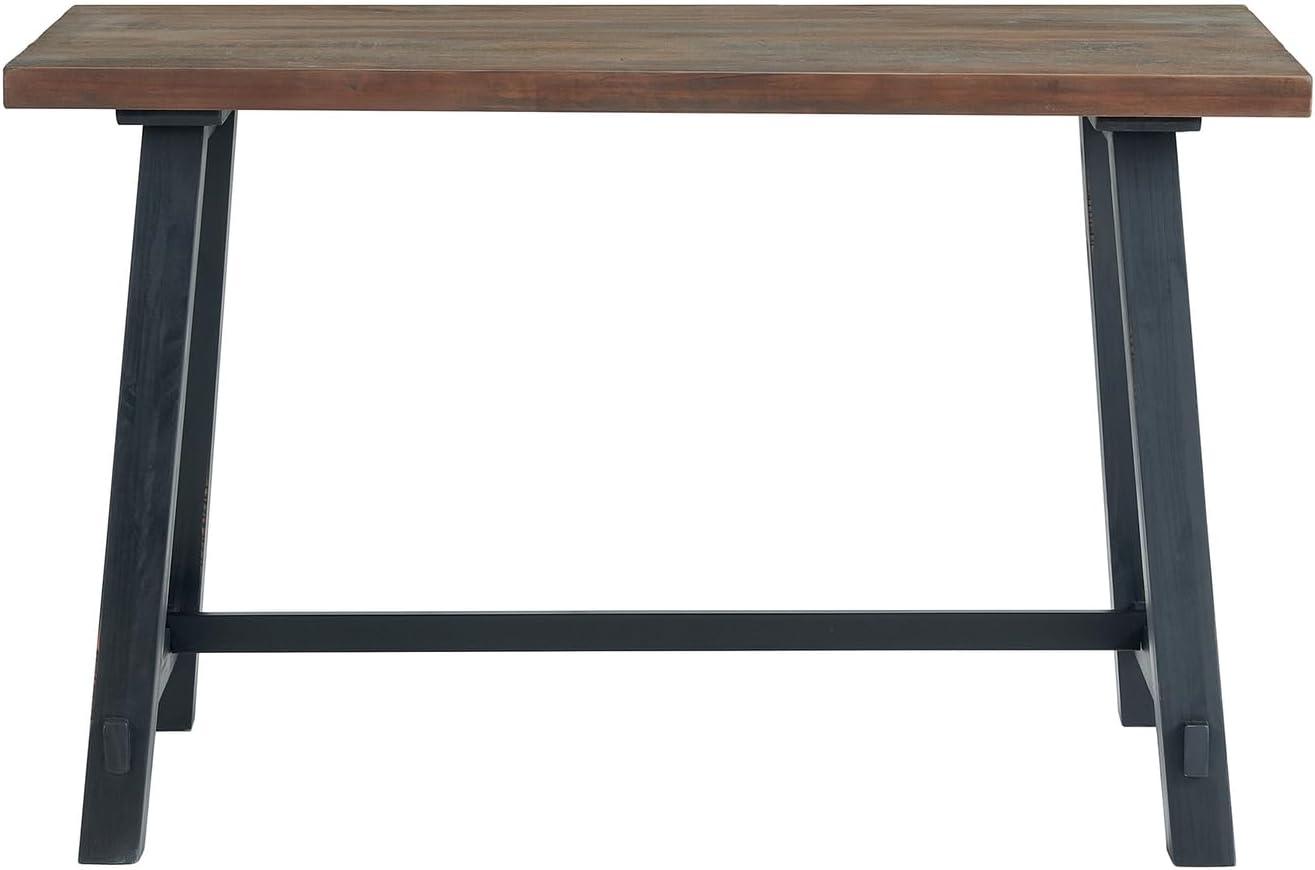 Distressed Black Sawhorse 52" Solid Wood Work Desk