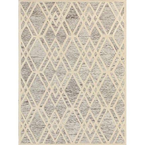 SAFAVIEH Cambridge Rordan Faded Geometric Wool Area Rug, Light Brown/Ivory, 8' x 10'