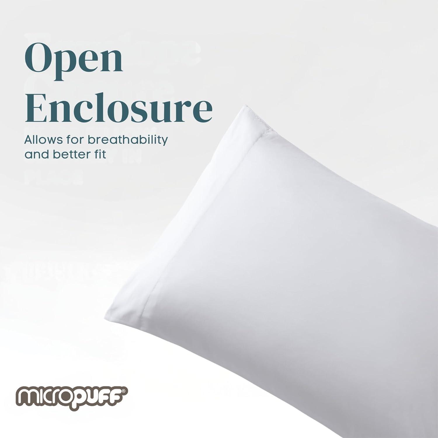 Micropuff 100% Microfiber Pillow Case – White (2 pack)