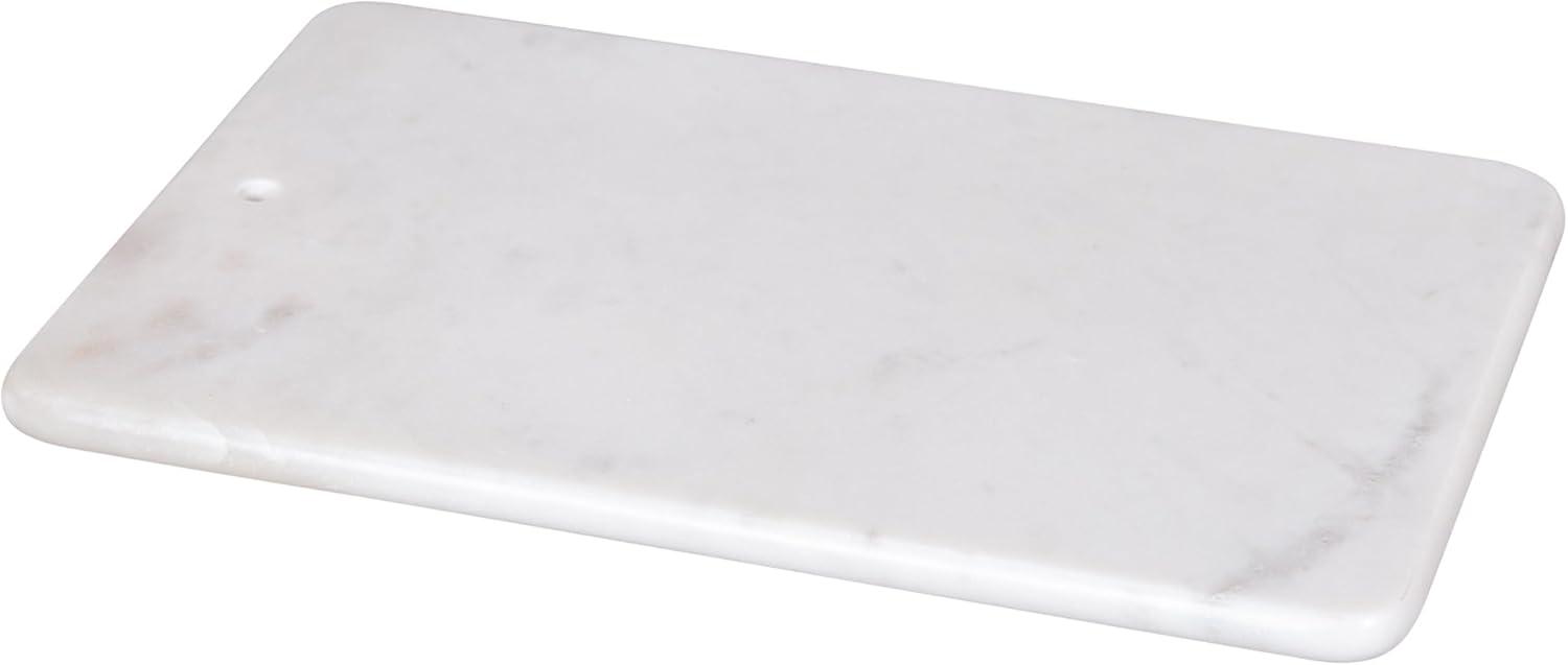 Creative Home Natural White Marble 9" x 14" Rectangular Pastry Board, Cutting Board, Serving Board