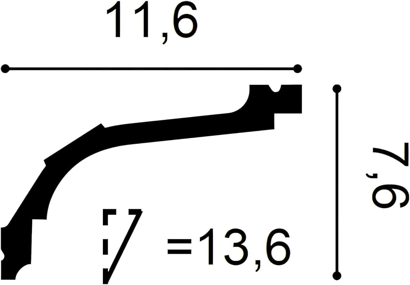 High Density Polyurethane, Primed White 3" H x 78 3/4" W x 4 5/8" D Crown