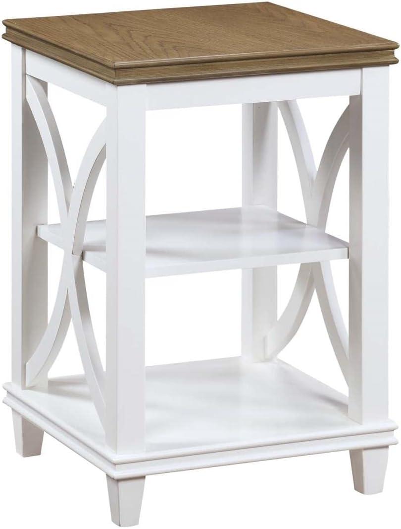 Convenience Concepts Florence End Table in White and Brown Wood Finish