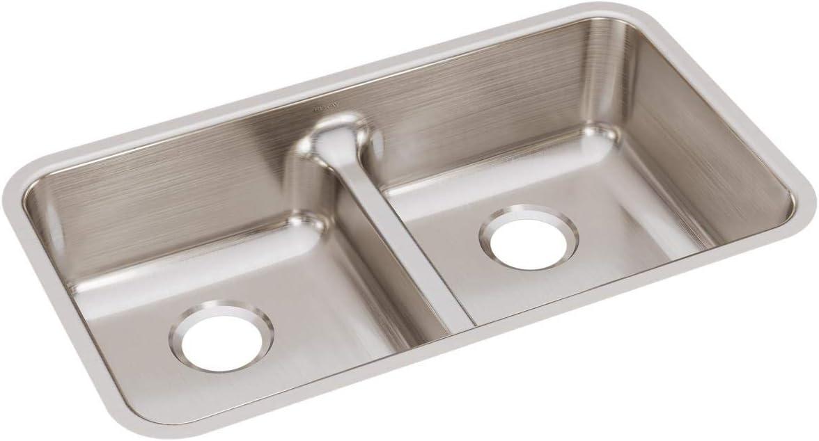 Lustertone 32.0625" L x 18.5" W Double Basin Undermount Kitchen Sink with Aqua Divide