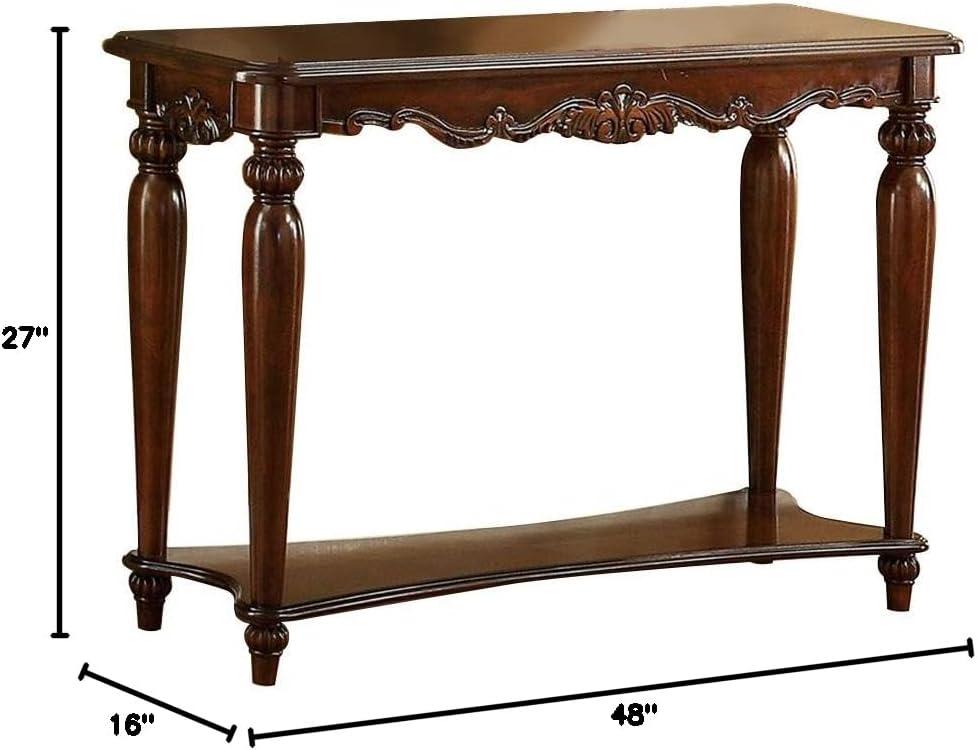 Cherry Wood Traditional Sofa Table with Turned Legs