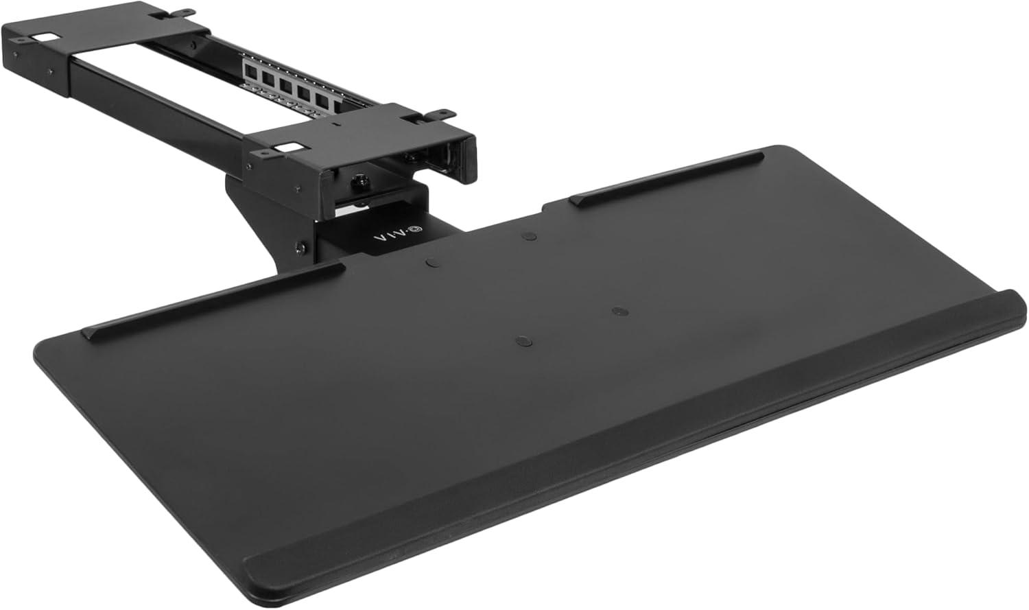 Black Adjustable Under Desk Keyboard Tray with Gel Padding