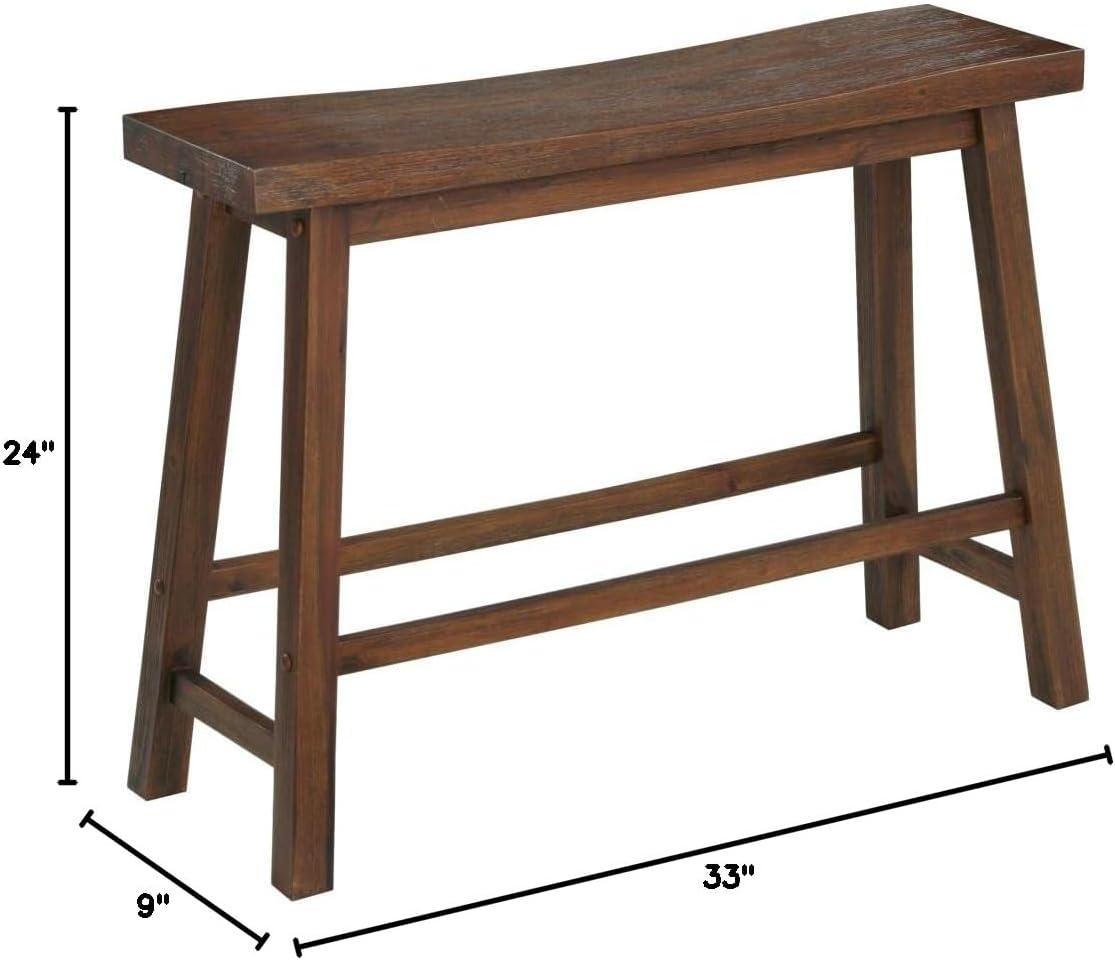 Sonoma Bench Chestnut - Boraam: Modern Rectangle Wood Dining Bench, Spot Clean, 600 lbs Capacity