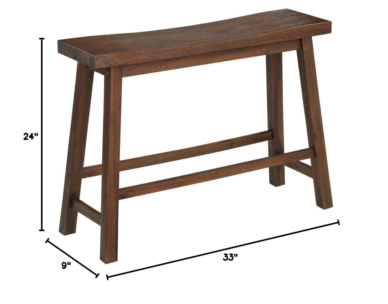 Sonoma Bench Chestnut - Boraam: Modern Rectangle Wood Dining Bench, Spot Clean, 600 lbs Capacity