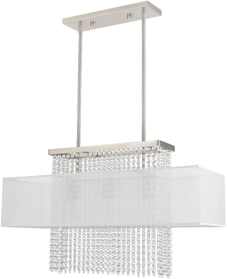Bella Vista Brushed Nickel 3-Light Crystal Chandelier